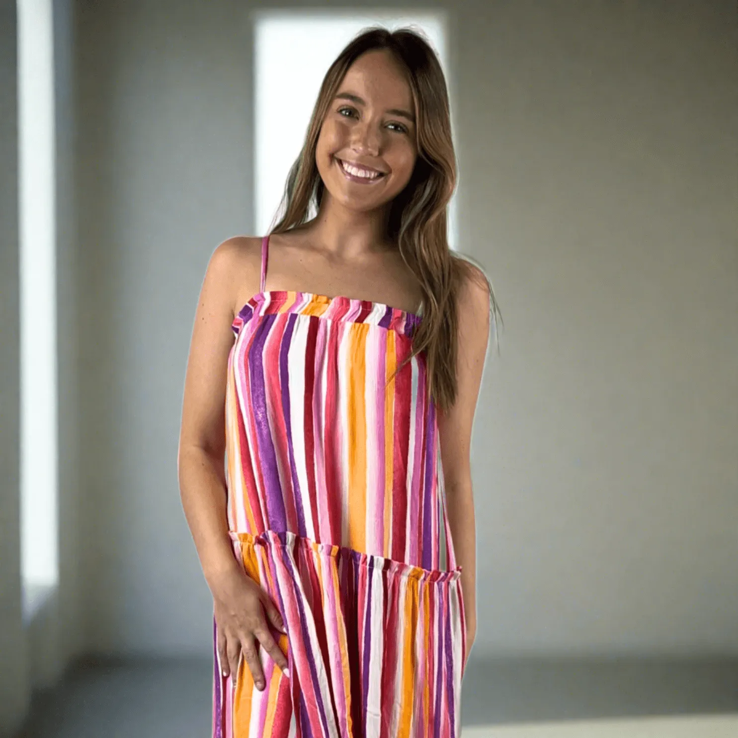 Beautiful Tiered Maxi Sundress Made in USA