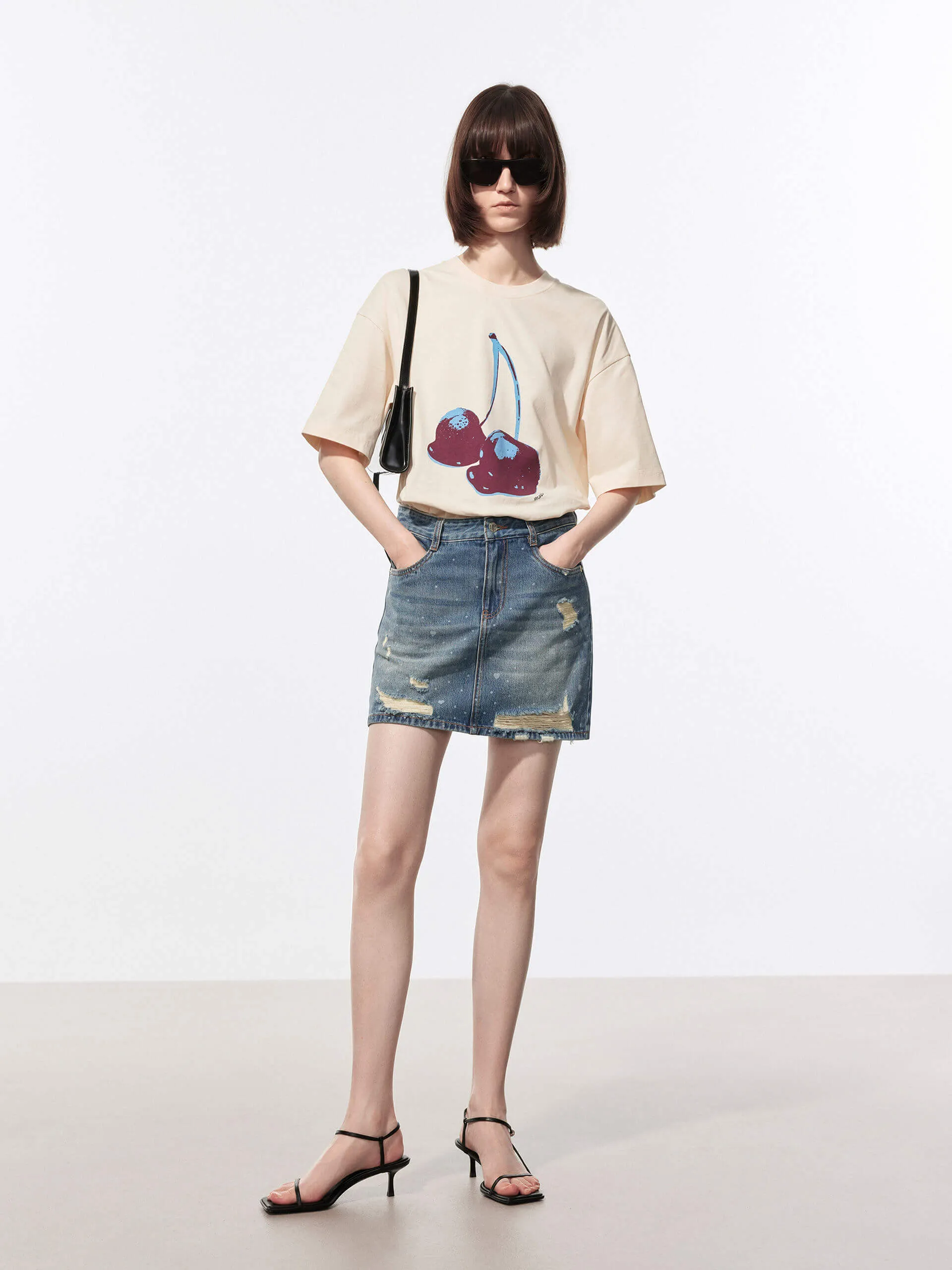 Cherries Pattern Cotton T-shirt