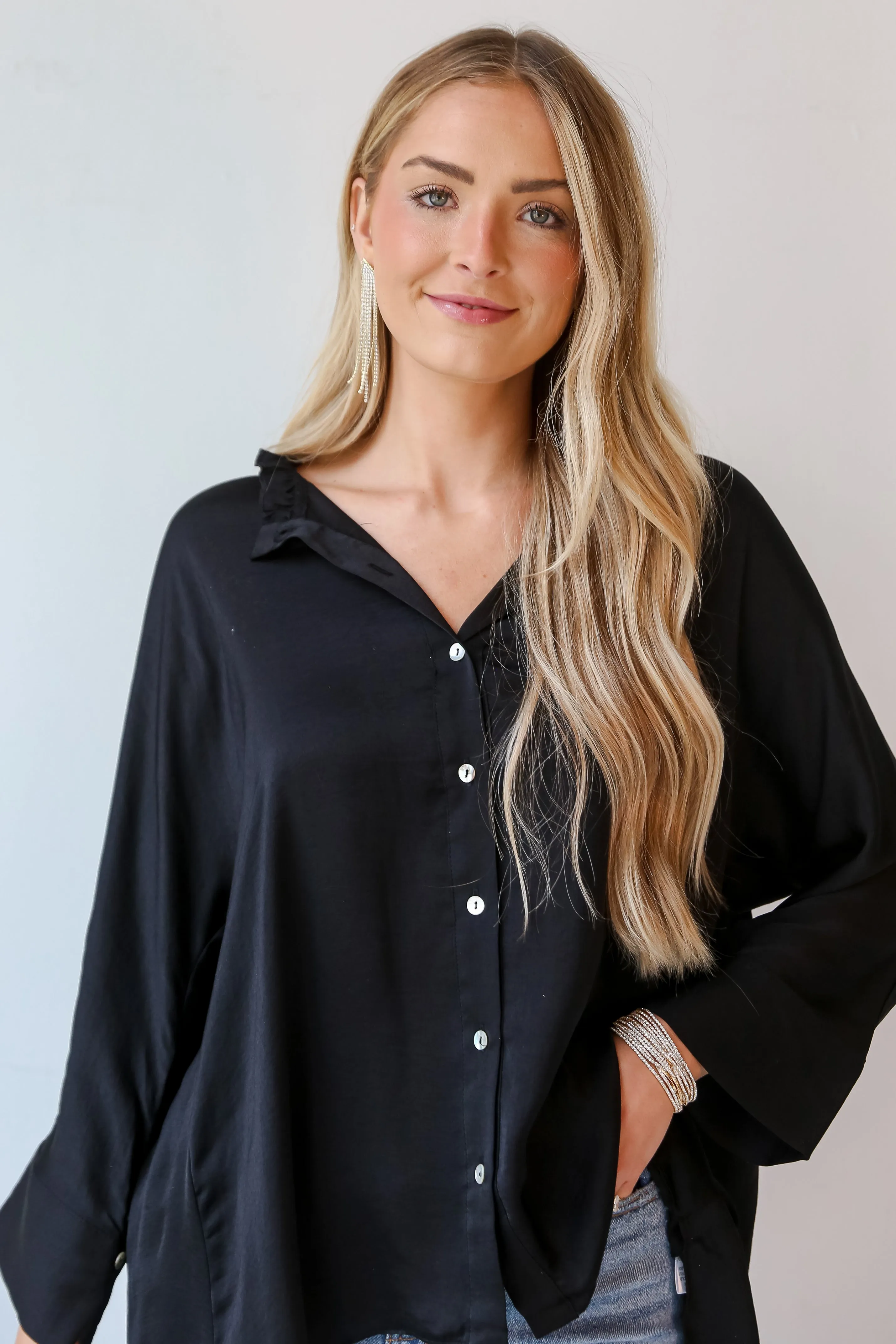 FINAL SALE - Marvelous Icon Satin Oversized Blouse