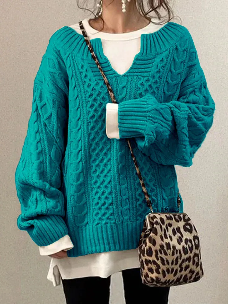 Ivyshape | Classic Half Open Collar Sweater for Women