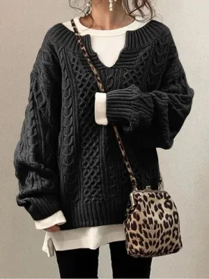 Ivyshape | Classic Half Open Collar Sweater for Women