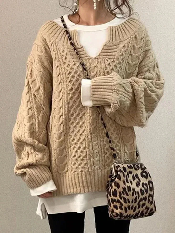 Ivyshape | Classic Half Open Collar Sweater for Women
