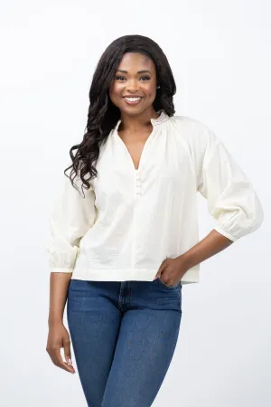 Lilla P Easy Button Raglan Top in Ecru