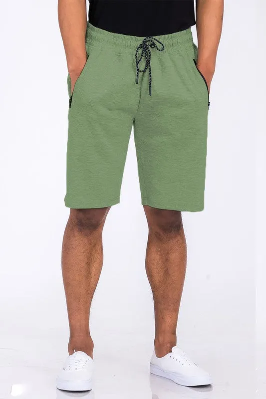 Men's Red Cotton Blend Lounge Sweat Shorts